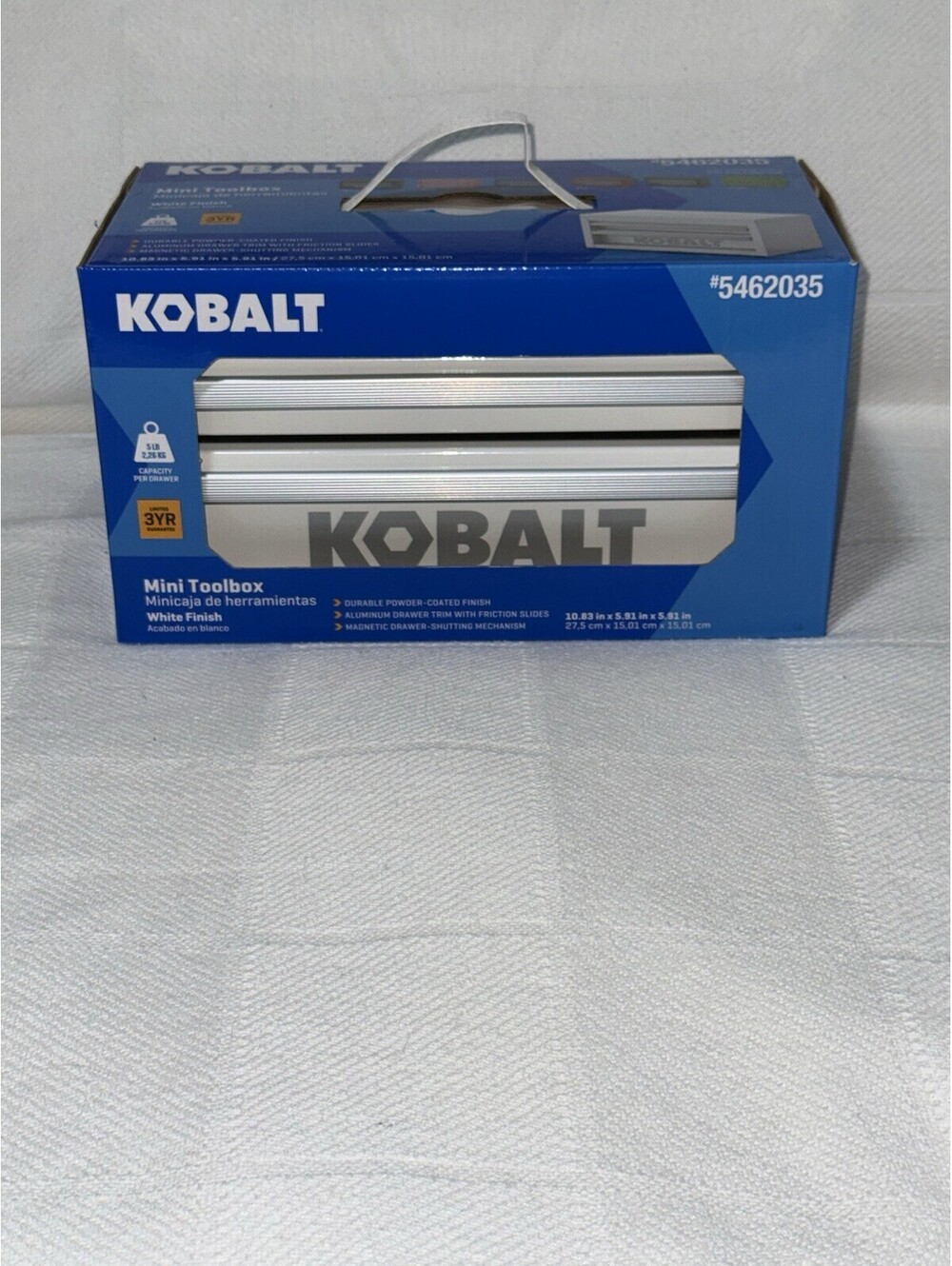🎅🏻 Lowes Kobalt Mini Steel Tool Box White #5462035 New